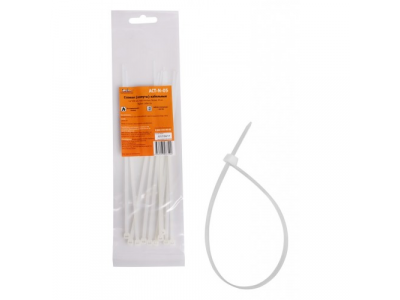 Стяжки (хомуты) кабельные 3,6*200 мм, пластиковые, белые, 10 шт.