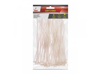 Хомут—стяжка кабельная пластиковая 7.2х200 (100 шт) Белая